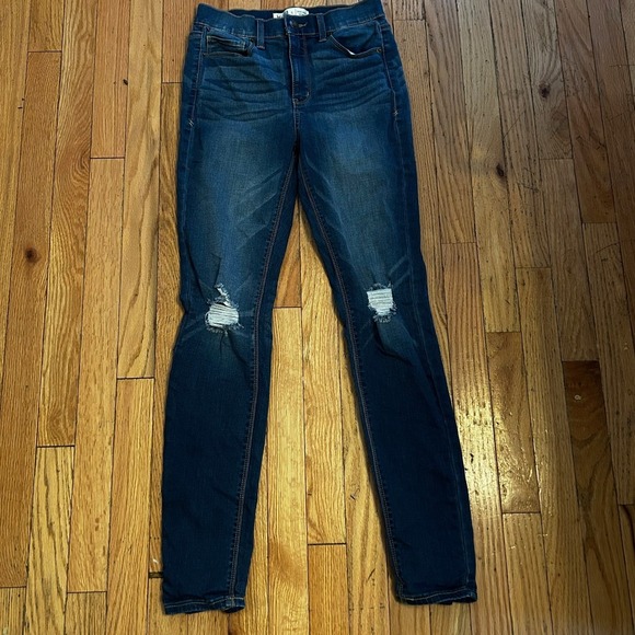 Mudd Womens Sz 5‎ FLx Stretch Distressed Jeans Blue Mid Rise Vintage Skinny Pant - Picture 1 of 2
